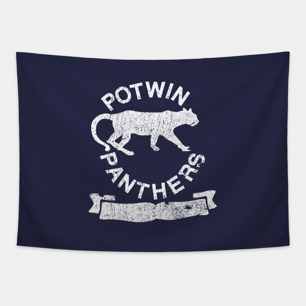 Potwin Panthers White Logo Tapestry by TopCityMotherland