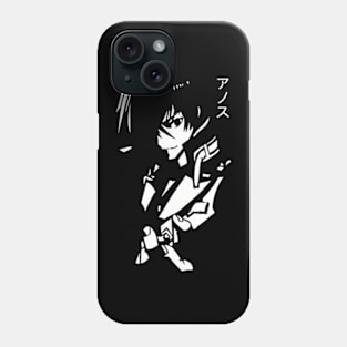 The Misfit of Demon King Academy Cool Silhouette of Anos Voldigoad the Demon King of Tyranny with Anos Kanji Phone Case