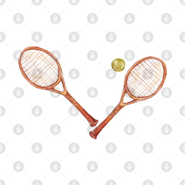 tennis racket with tennis ball by lisenok