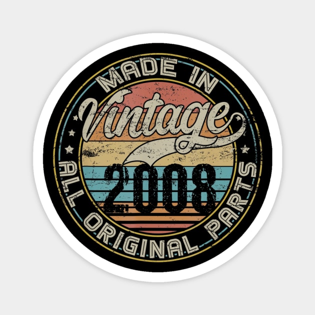 Classic 12th Birthday Gift For Men Women Vintage 2008 Magnet by teudasfemales