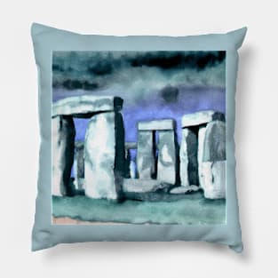 Watercolor Painting of Stonehenge Pillow