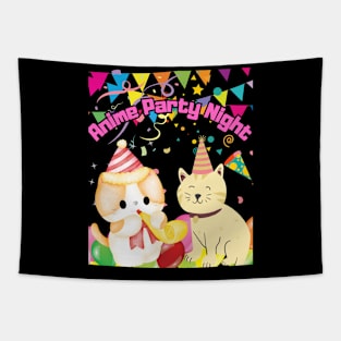 Anime party night Tapestry