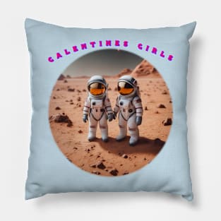 Galentines girls cartoon characters Pillow