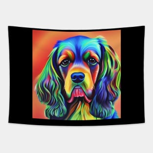 Cocker Spaniel Dog Rainbow Painting Tapestry