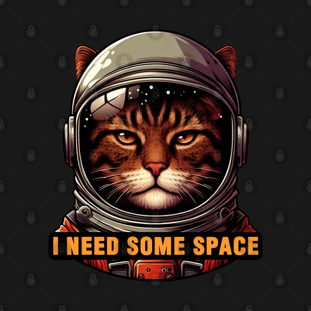 I Need Some Space meme Astronaut Tabby Cat by Plushism