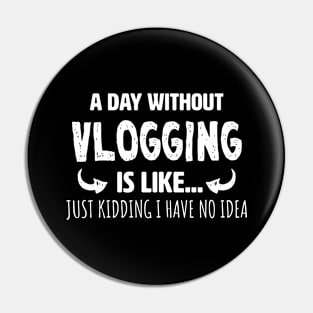 A Day Without Vlogging Pin