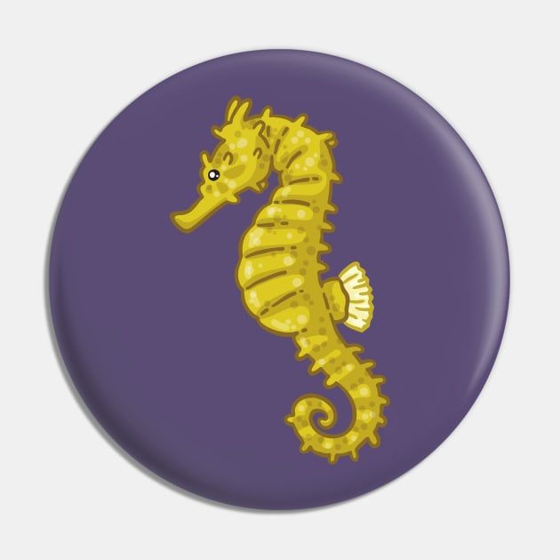 Yellow Seahorse Pin by bytesizetreasure