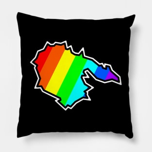 Hornby Island in Colourful Bright Rainbow Colours - Gulf Islands Gift - Hornby Island Pillow