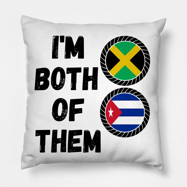 Half Jamaican Half Cuban Heritage Jamaica Roots & Cuba DNA Family Flag Design Pillow by OriginalGiftsIdeas