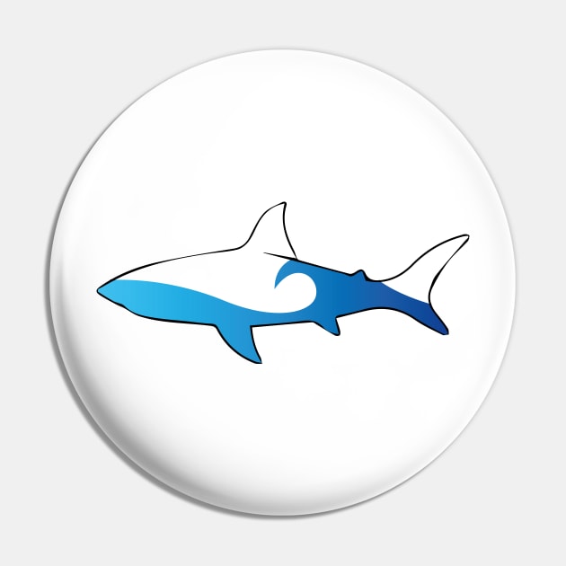 Surf the shark White Pin by JDP Designs