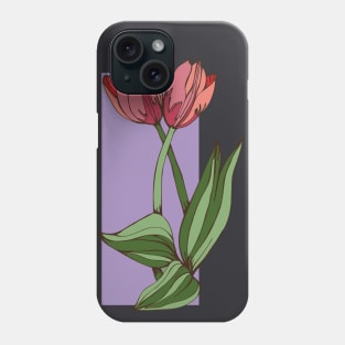 Botanical illustration of the plant tulips Phone Case