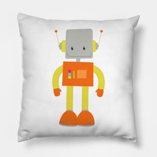 Cute Robot, Funny Robot, Silly Robot, Robotics Pillow