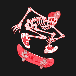 Steam punk skeleton skateboarder T-Shirt