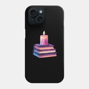 Whimsical pastel books and candle halloween. Pastelloween. Phone Case