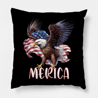 Merica Eagle American Flag USA Flag 4th of july Pillow