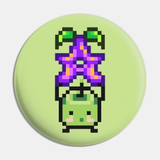 Green Junimo with Stardrop Pin