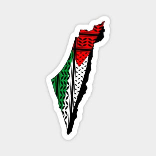 Palestine Map and Flag With Keffiyeh Pattern Design symbol of Resistance and Freedom Magnet