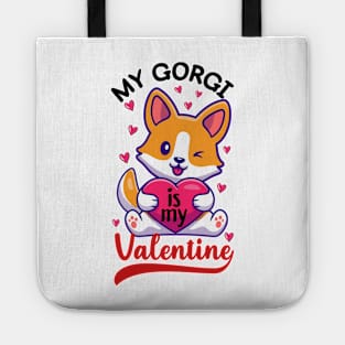 Corgi Is My Valentine Tote