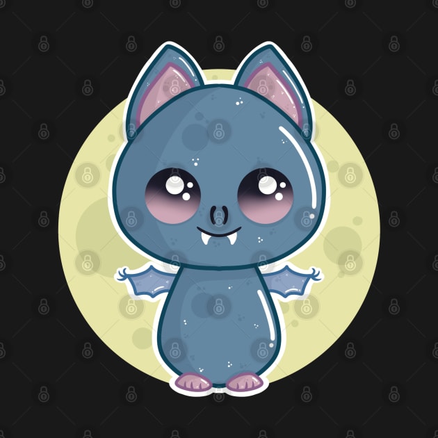 Little Cute Moon Bat by LittleBearBlue