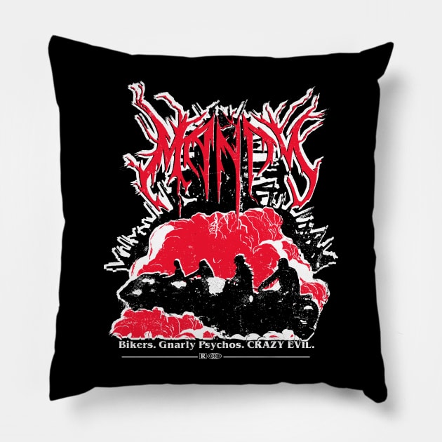 Crazy Evil (black) Pillow by colouroutofspaceworkshop