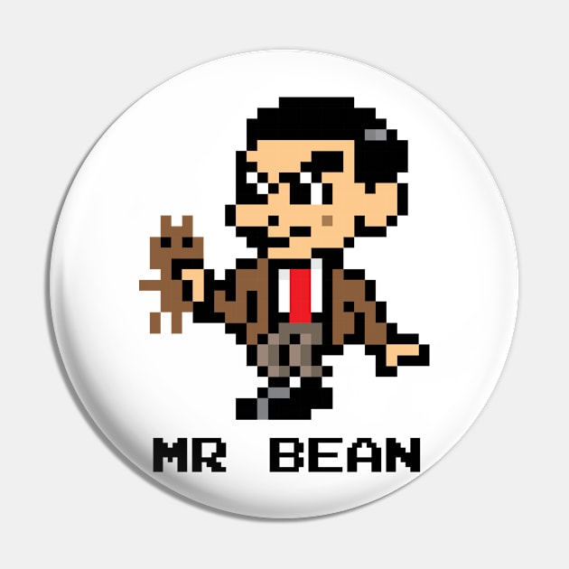 Mr Bean Pixel Character Pin by Rebus28