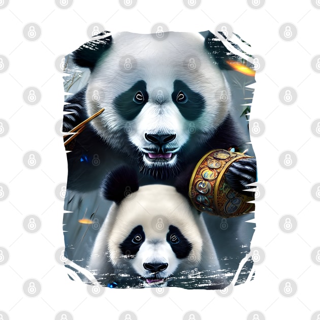 Panda Family by Meca-artwork