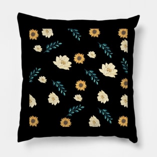 Unique Yellow Floral Pattern Pillow