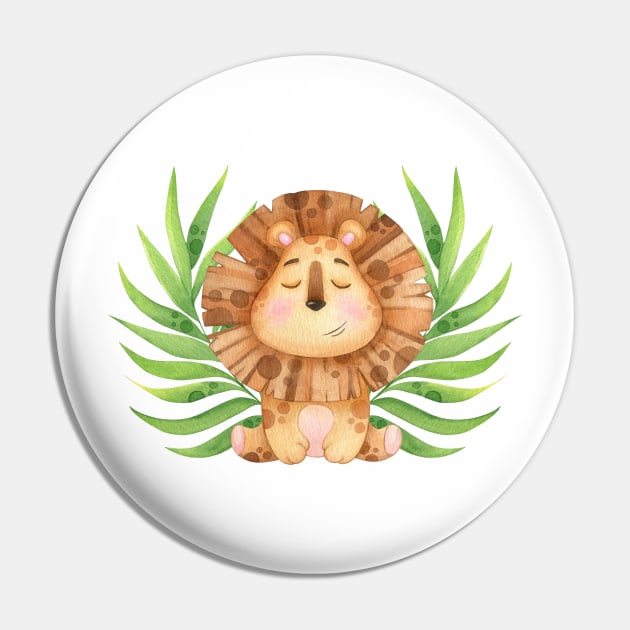 Watercolor Lion Cub Pin by ekossa_art