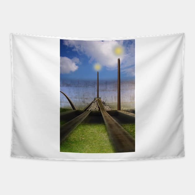 Pyramid Towers Of Spiritwall Tapestry by dennye