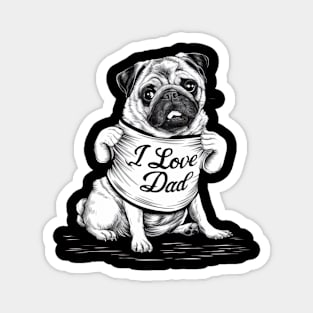 Generate a hand drawn vector design Pug.Happy fathers day (10) Magnet