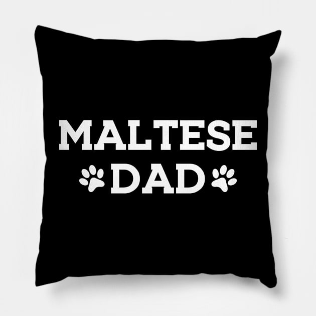 Maltese Dad Pillow by KC Happy Shop