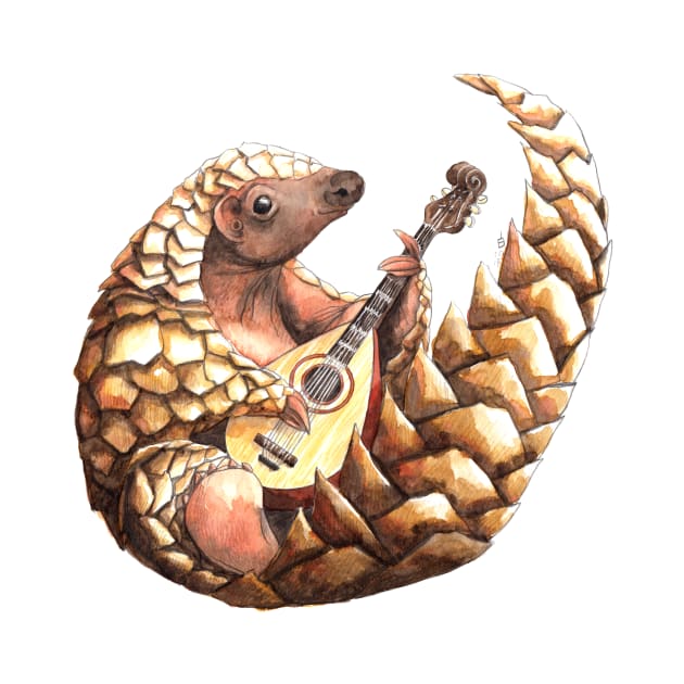 Pangolin playing the Mandolin by shiro