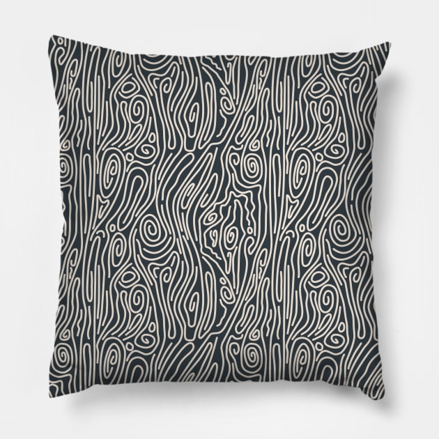 Dark Tree Bark Pattern Pillow by Simplulina