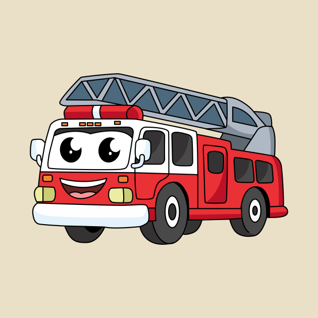 Cute happy fire engine cartoon by Cartoons of fun