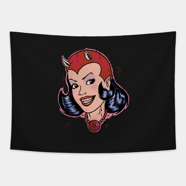 DEVIL GIRL Tapestry by AtomicMadhouse