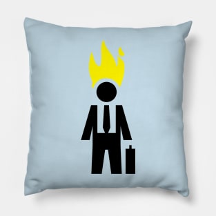 Burning Businessman Pillow