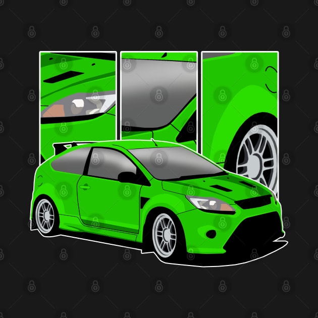 Green Ford Focus RS by Rebellion Store