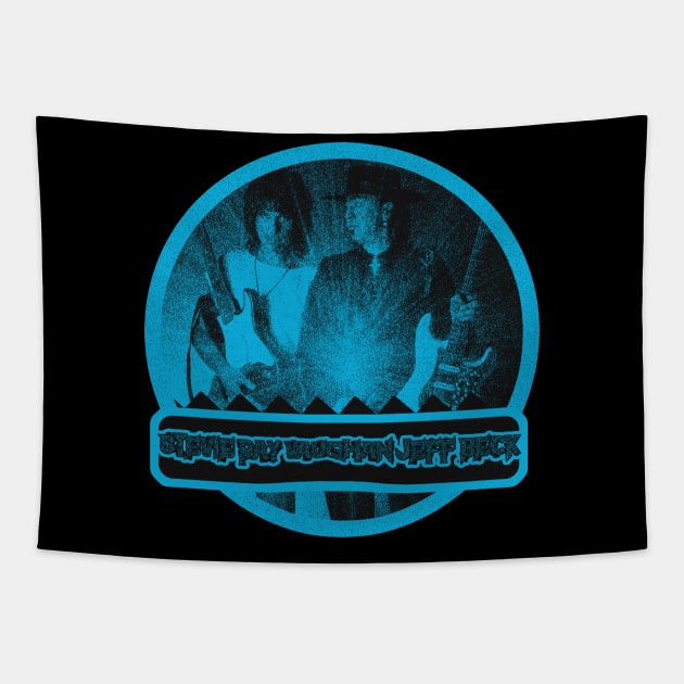 Best Stevie Ray V and jeff beck aesthetic turquoise blue color Tapestry by JakQueApparels