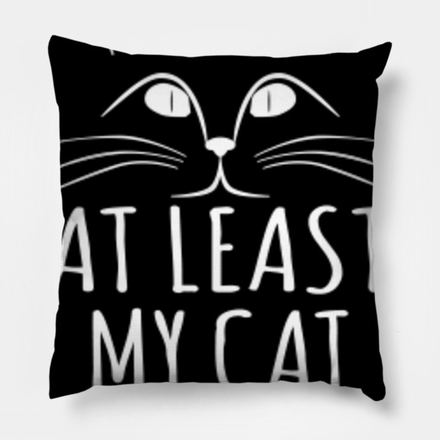 At Least My Cat Loves Me Cat Lover Gifts Pillow Teepublic