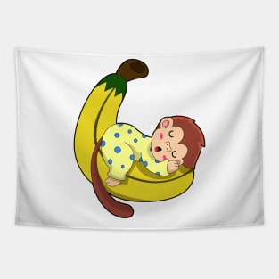 Monkey at Sleeping in Pajamas Tapestry