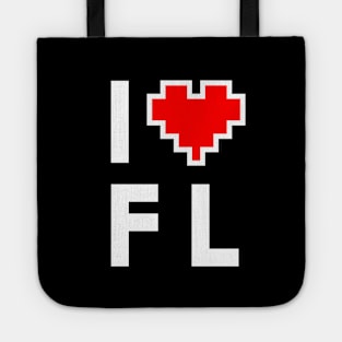 I Love FL - Pixel heart for Florida gamer Tote