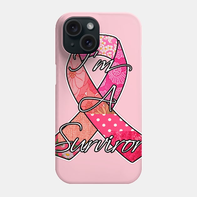 I'm a Survivor Retro Breast Cancer Awareness Ribbon Phone Case by artbyomega