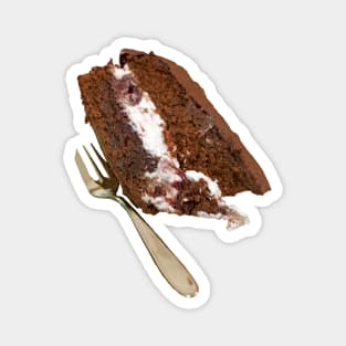 Sweet Food Slice of Chocolate Cake with Fork Magnet