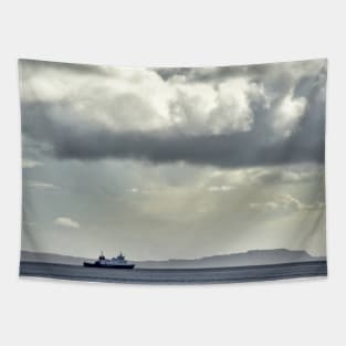 The ferry 'Argylle' making its way over the Firth of Clyde to the Isle of Bute, Scotland Tapestry