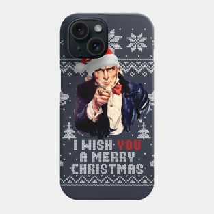 Uncle Sam I Wish You A Merry Christmas Holiday Pattern Phone Case