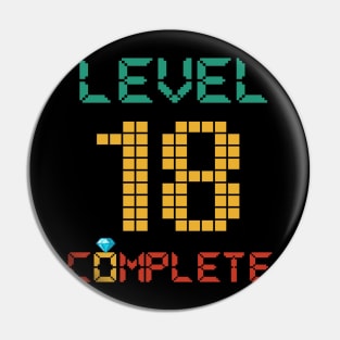 Level 18 Complete Vintage Gift Shirt Celebrate 18th Wedding Pin