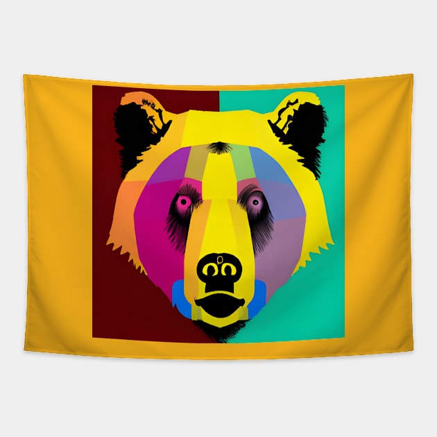 Pop Art Bear Face Tapestry by Chance Two Designs