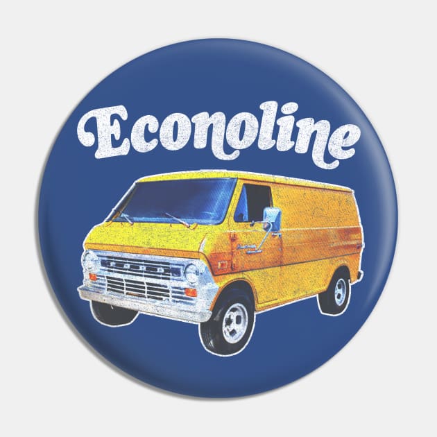 1970s Custom Econoline Van / Faded Thrift Style Retro Design Pin by DankFutura