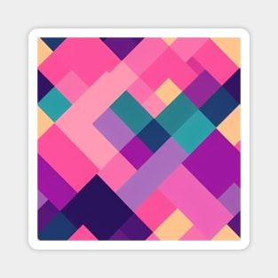 Pink Abstract Geometric Pattern Magnet