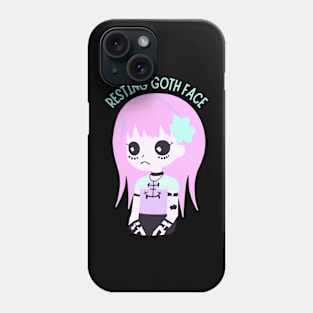 Pastel Goth Kawaii Aesthetic - Resting Goth Face Phone Case